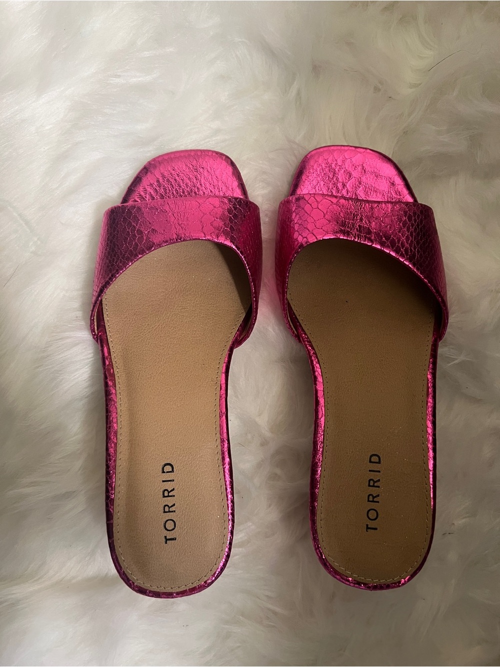 Torrid Pink Metallic kitten heel Sandals